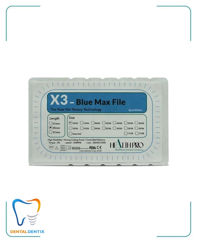 فایل روتاری 31 میل شش درصد X-3 Blue  HealthPro