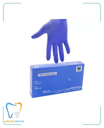دستکش معاینه نیتریل آبی بدون پودر MY GLOVE